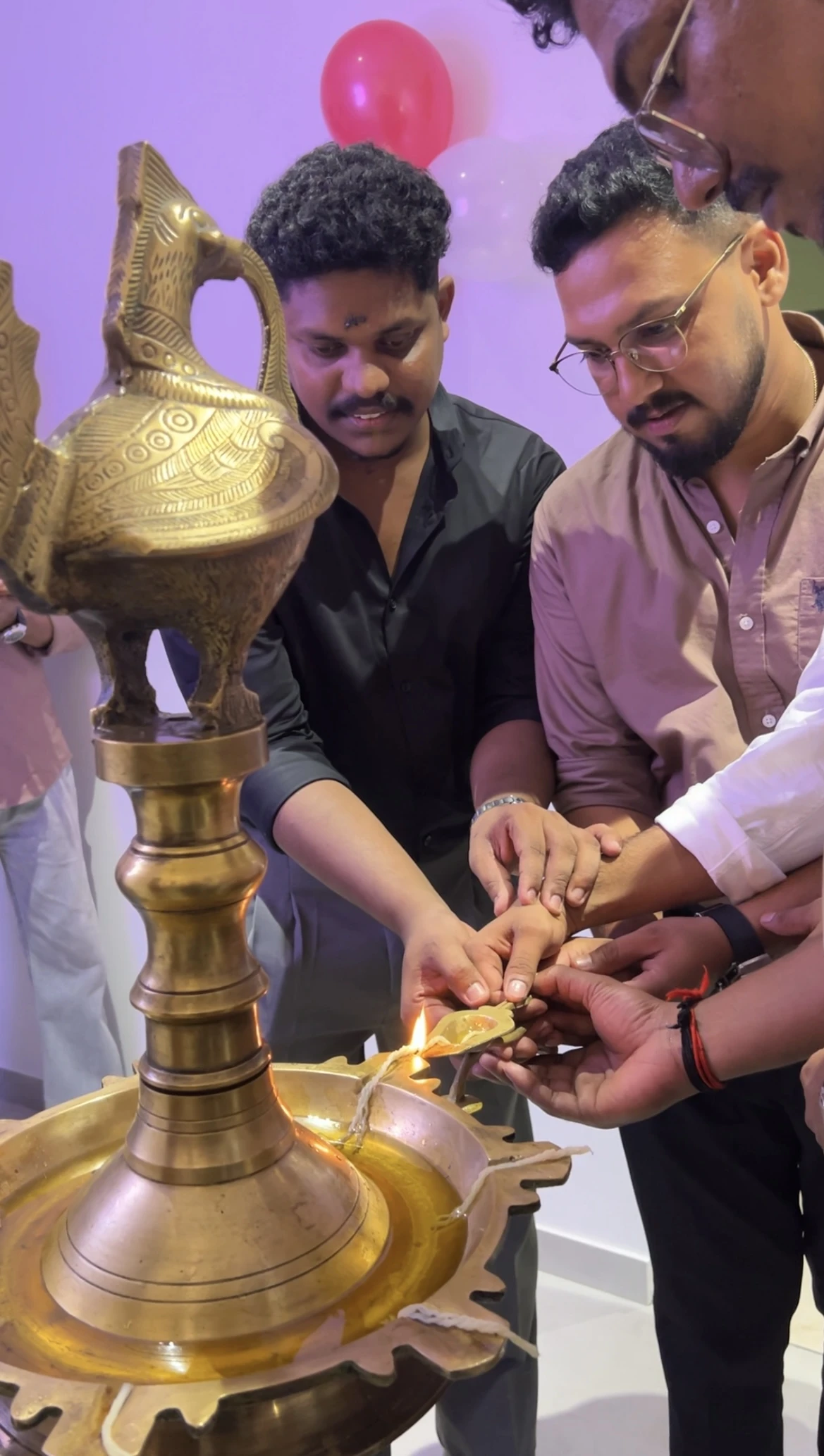 Traditional lamp-lighting ceremony at ENVINTO's office inauguration
